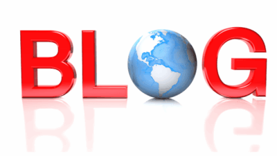 Está escrito BLOG onde o a letra O é a terra.