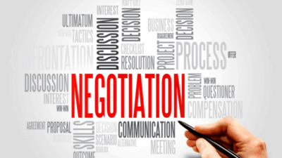 Nuvem de palavras onde a maior é NEGOTIATION.