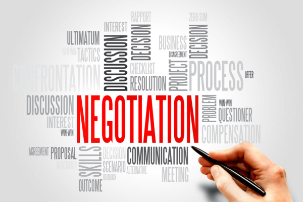Nuvem de palavras onde a maior é NEGOTIATION.